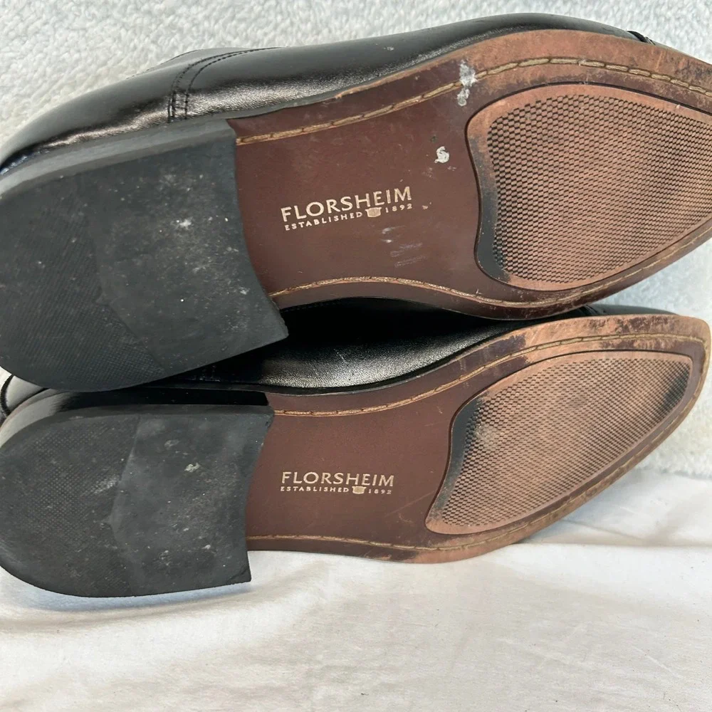 Florsheim Mens Black Leather Cap Toe Oxford Dress Shoes 14180-001 Size 8D